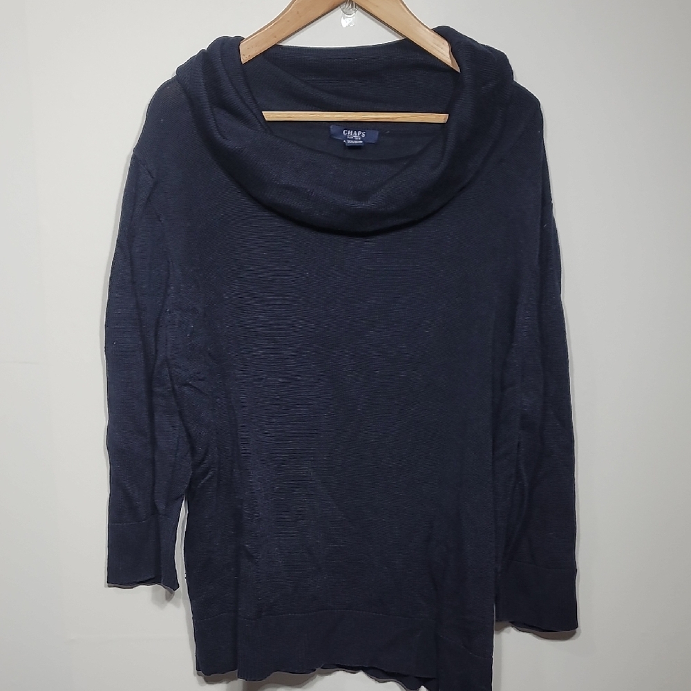 Chaps Women's Dark Blue Cowl Neck Sweater